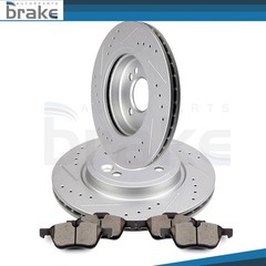 Front Drilled & Slotted Brake Rotors + Ceramic Pads Fits 2002-2006 Mini Cooper