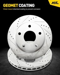 Front Drilled Slotted Zinc Plated Brake Rotors For 2005-2007 Buick LaCrosse