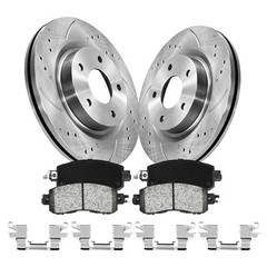 Front & Rear Drilled Slotted Rotors + Pads for 2013-2019 2020-2023 Nissan Altima