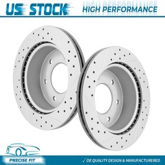 12.13 Inch (308mm) Rear Drilled Disc Brake Rotors for 2019-2022 2023 Ford Ranger
