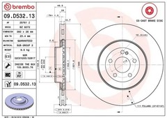 Brembo 09.D532.13 Prime Co-cast PVT Brake Rotors – Rear Pair