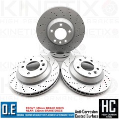 FOR AUDI Q7 3.0 TDI DRILLED FRONT REAR BRAKE DISCS BREMBO PADS WEAR SENSORS