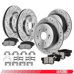 AWD Front Rear Drilled Rotors Ceramic Brake Pads for Honda CR-V 2007 – 2015 2016