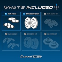 10.5″ Front Ceramic Brake Pad and Disc Rotor Kit for 1988 1989 Buick Regal 2.8L