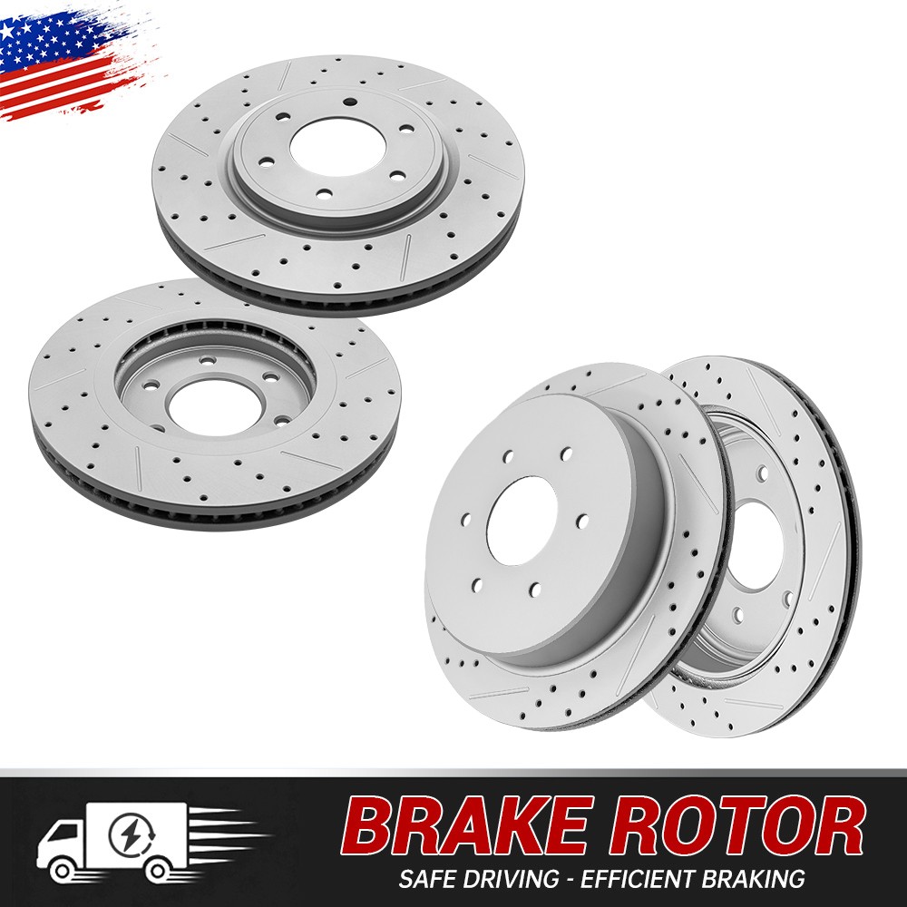 Front Rear Disc Brake Rotors Set for 2017 2018 2019 – 2023 Nissan Titan