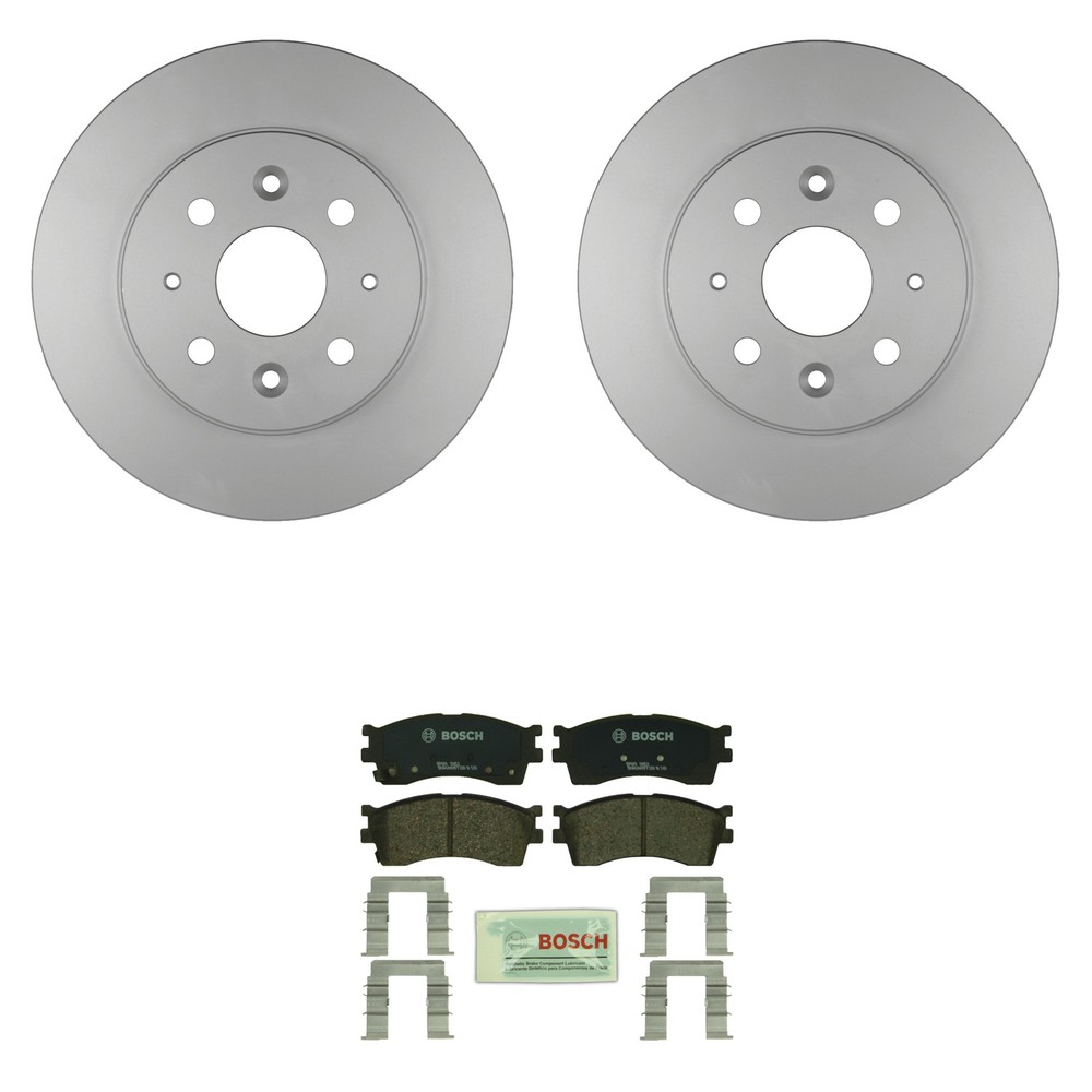 Bosch Front 254mm Rotors Quietcast Ceramic Disc Brake Pad Kit For Kia Rio 03-05