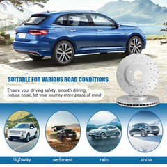 Front Drilled Rotors + Ceramic Brake Pads For Jeep Grand Cherokee Dodge Durango