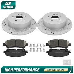 12.17 in Rear Drilled Disc Brake Rotors +Pads for Toyota Highlander 2008 – 2013