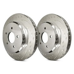 For Hyundai Equus 11-16 Diamond Slot Dimpled & Slotted 1-Piece Rear Brake Rotors