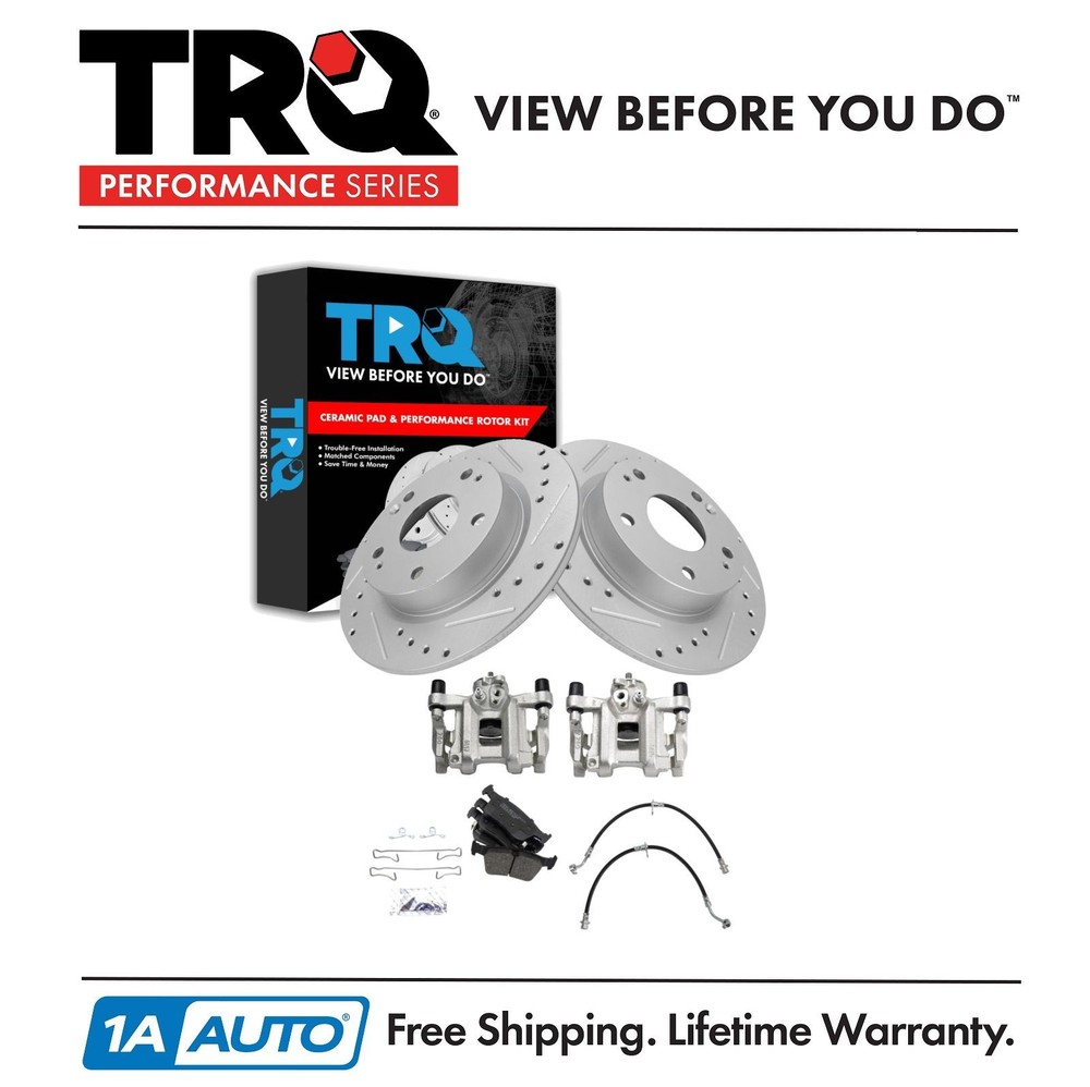 TRQ Performance Brake Pad & Rotor Kit Ceramic Fits Honda