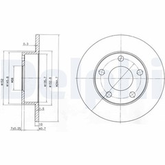 Delphi BG3381 Brake Disc for, Audi, VW
