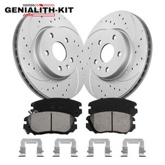 Front Drilled Rotors Ceramic Brake Pads for 2010-2017 GMC Terrain Chevy Equinox
