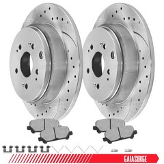 FOR Honda Odyssey 2011-2017 Rear Brake Rotor Ceramic Pads Kits + Brake Calipers