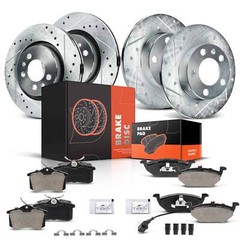 Front & Rear Drilled Brake Rotors+Brake Pads for Volkswagen Golf Jetta Beetle