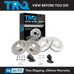TRQ Front & Rear Posi Ceramic Disc Brake Pads & Rotors Kit for Honda CRV