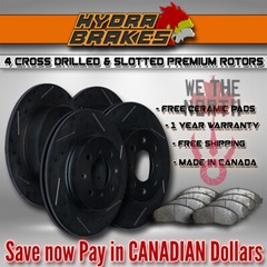 FITS 2004 2005 CHRYSLER SEBRING 4CYL Drill Slot Brake Rotors CERAMIC BLK