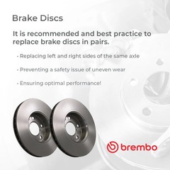 2x Brake Discs Pair Solid fits SKODA OCTAVIA Mk1, Mk2, Mk3 Rear 00 to 20 253mm