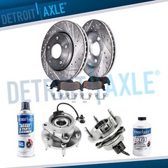 Front Wheel Bearing DRILLED Rotor Brake Pad for 2006 – 2009 2010 2011 Chevy HHR