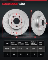 Rear Drilled Brake Rotors & Pads For Jeep Grand Cherokee Dodge Durango 2011-2020