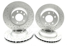 FOR AUDI Q7 3.0 TDI DRILLED FRONT REAR BRAKE DISCS BREMBO PADS WEAR SENSORS