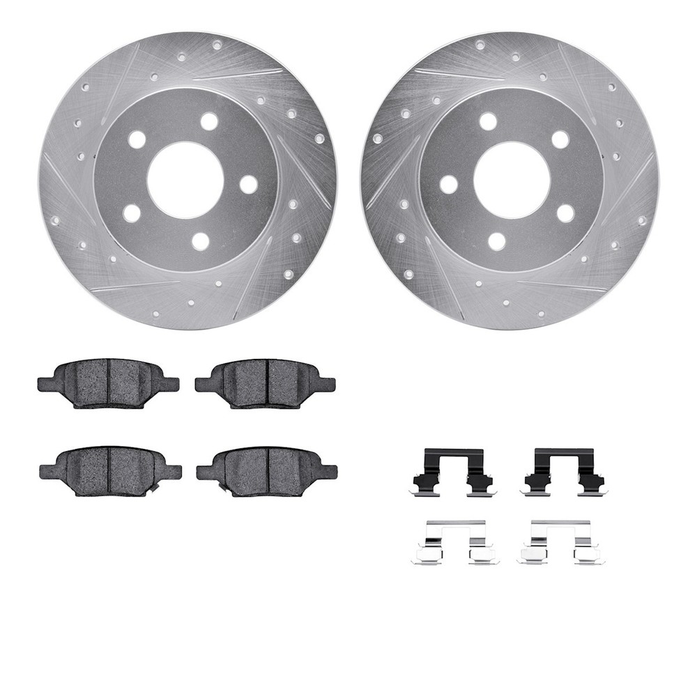 WGUH1-53004 R1 Concepts Brake Disc and Pad Kits 2-Wheel Set Rear for Chevy G6 G5