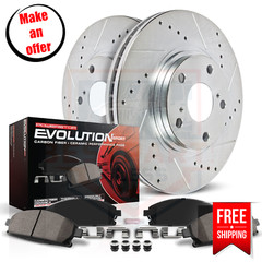 Powerstop K983 Rear Brake Disc and Pad Kit 2-wheel set for 04-08 Saab 9-3 Aero