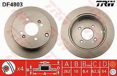Fits Hyundai Getz 1.4 1.6 Petrol 1.5 Diesel 02-09 Rear Brake Discs 262mm solid