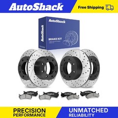 Front Rear Drilled Slotted Brake Rotors Pads for Chevy Silverado 2500 HD 01-10