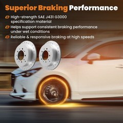 13.58in Rear L&R Brake Rotors Kit for Lexus LX570/Toyota Land Cruiser 2008-2021