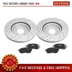 Front Drilled Disc Rotors Ceramic Brake Pads For 2007 – 2013 Nissan Altima