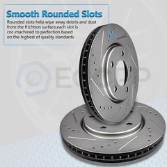 Front Drilled And Slotted Brake Rotors For 2002-2006 Mini Cooper 1.6L L4 2WD