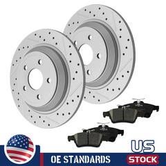 302mm Rear Disc Rotors Ceramic Brake Pads for 2016 – 2018 Ford Focus RS