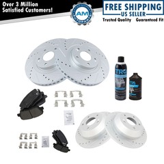 Front & Rear Performance & Brake Rotor & Ceramic Pad Kit w/Chemicals