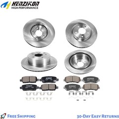 Front & Rear Disc Rotors + Brake Pads for 2008-2010 2011 2012 2013 Nissan Rogue.