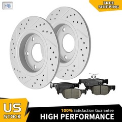 For 2019 2020-2023 Mazda 3 3 Sport CX-30 Rear Drilled Brake Rotors + Brake Pads