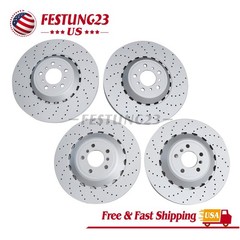 Front & Rear Vented & Drilled Brake Disc Rotors For BMW M5 M6 F06 F10 F12 F13