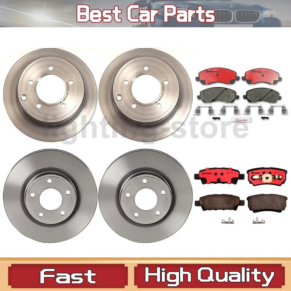 Front+Rear Brake Pads and Disc Rotors full set Fits Dodge Caliber 2.4L 2.0L 1.8L
