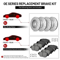 Front Rear Brake Rotor Pads For 2022-2023 Lexus LX600 Toyota Tundra Sequoia