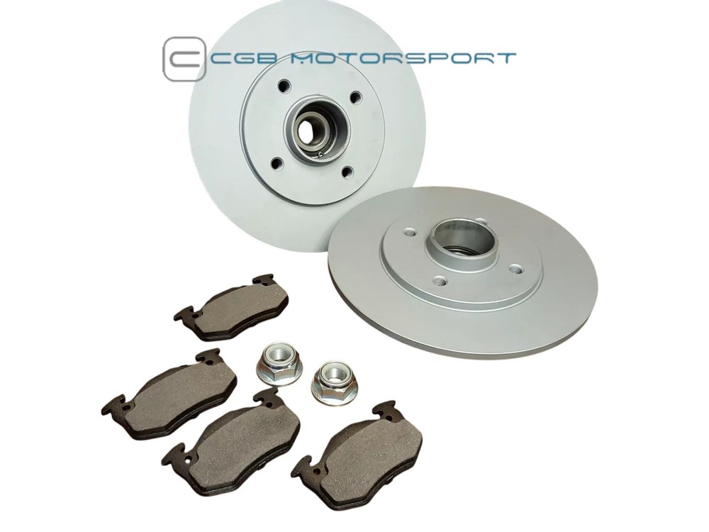 RENAULT 5 GT TURBO NEW STANDARD REAR BRAKE DISCS FITTED WHEEL BEARINGS + PADS