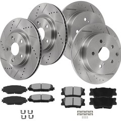 Front Rear Drilled Rotors Ceramic Brake Pads For Toyota Rav4 2013 2014 2015