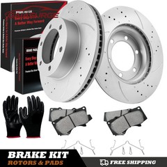 Front Slotted Disc Rotors Brake Pads for 2000 -2005 2006 Toyota Tundra Sequoia