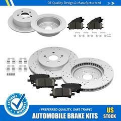 Front Rear Disc Rotors &Brake Pads For Highlander Lexus Rx330 Rx350 Rx400h 06-08