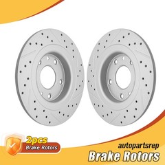 11.06 inch Rear Drilled & Slotted Disc Brake Rotors Kit for 2016-2018 Mazda CX-3