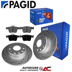 FOR AUDI A3 (MK3) PAGID REAR DRILLED & GROOVED COATED BRAKE DISCS & PADS SET