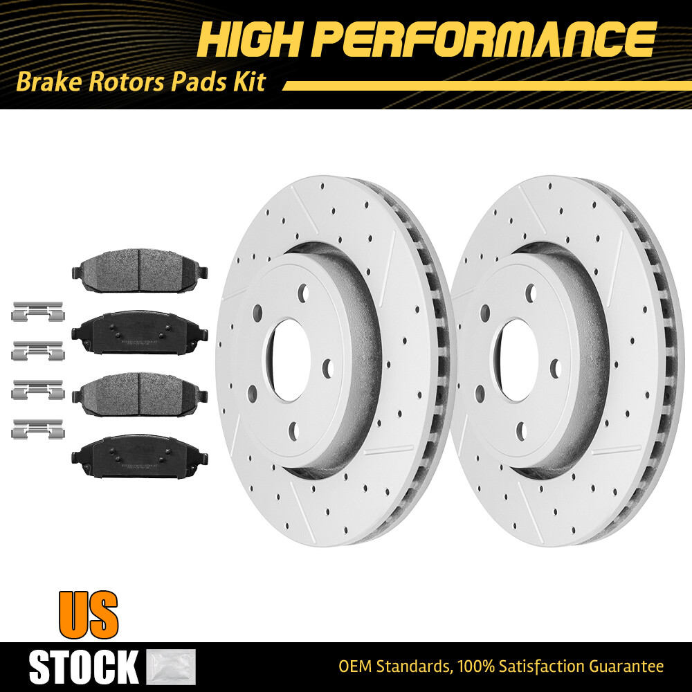 Front Drilled Disc Brake Rotors Pads For Jeep Grand Cherokee Commander 05 – 10