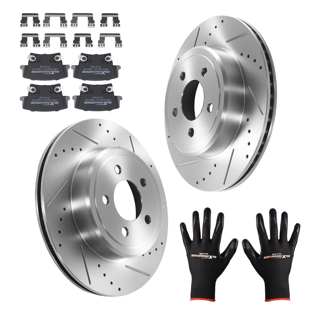 Rear Brake Rotors & Ceramic Pads Kit for Chrysler 300 05-23/Dodge Charger 06-23
