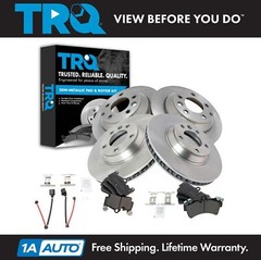 TRQ Brake Pad & Rotor Front & Rear Semi-Metallic Kit for Audi Porsche Volkswagen