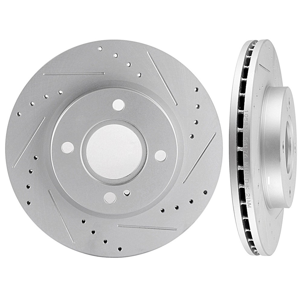 Front Drilled & Slotted Brake Discs Rotors For Ford Fiesta 11 – 13 G3000 Casting