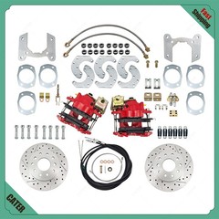 Universal Rear Disc Brake Conversion Kit Red Calipers 9 Inch For Ford 1957-1984