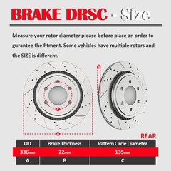 Front Rear Drilled Brake Rotors Brakes Pads Kits for 2015 2016 2017 Ford F-150